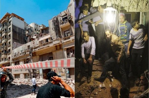 Qahirədə üç mərtəbəli bina çökdü: Ölən və yaralananlar var - VİDEO