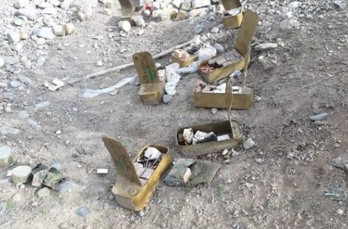 Ermənilərin atıb qaçdığı xeyli sayda patron aşkar edildi - FOTO