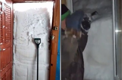 Bir gecədə yağan qar sakinləri evlərində girov götürdü - VİDEO