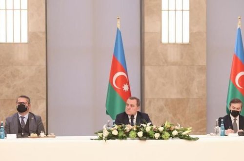 Azərbaycan, Türkiyə və Türkmənistan xarici işlər nazirlərinin üçtərəfli görüşündən sonra BRİFİNQ - CANLI