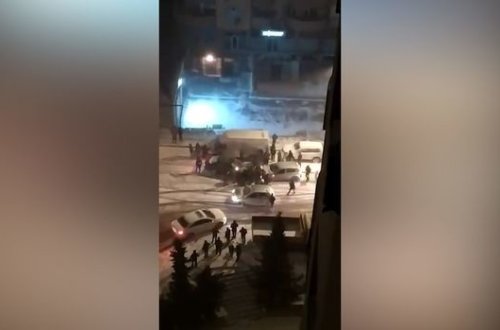 Гололед стал причиной цепной аварии в Баку – ВИДЕО