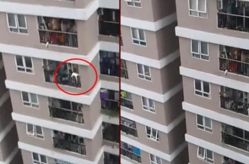 Azyaşlı 12-ci mərtəbədən yıxıldı - ANBAAN VİDEO