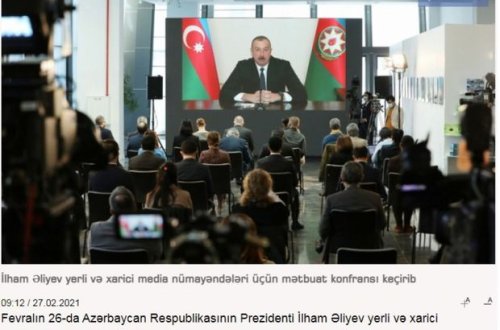 Gürcüstan mətbuatı İlham Əliyevin yerli və xarici KİV nümayəndələri üçün keçirdiyi mətbuat konfransından yazır