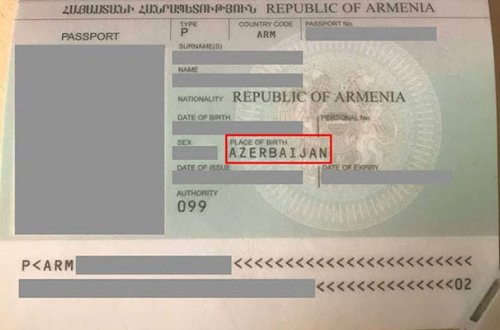 Qarabağ ermənisinin pasportunda doğum yeri Azərbaycan yazıldı