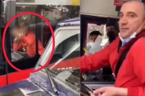 “Baku Bus”ın sürücüsündən vətəndaşa əxlaqsız jest - VİDEO