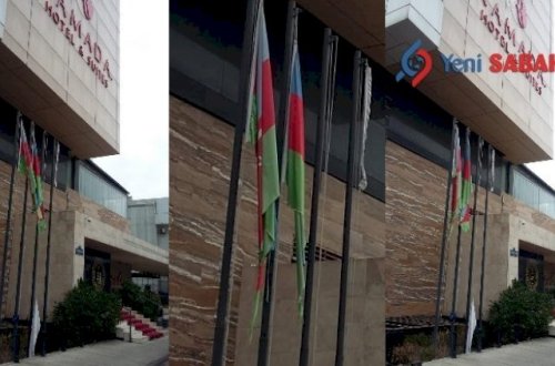 Bakıdakı məşhur hoteldə Azərbaycan bayrağına hörmətsizlik - Fotolar