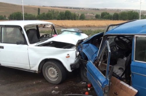 İmişlidə ağır qəza: Bir ölü, üç yaralı