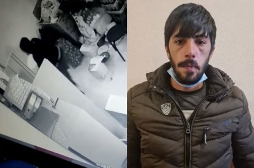 Bakıda marketdən seyf oğurlayan şəxs saxlanılıb - VİDEO