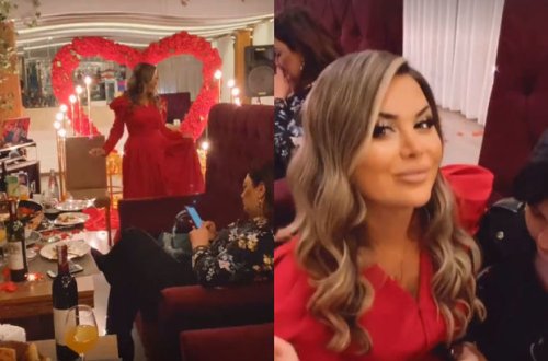 Təranə Qumral qızına restoranda dəbdəbəli ad günü keçirdi - VİDEO