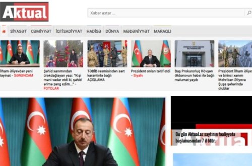 Bu gün Aktual.az saytının fəaliyyətə başlamasından 7 il ötür