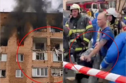 Rusiyada yaşayış binasında dəhşətli partlayış: Ölənlər var - VİDEO