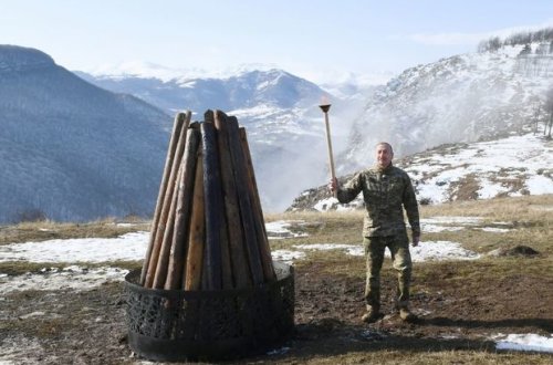 “BBC Farsca” Azərbaycan Prezidentinin Şuşada alovlandırdığı Novruz tonqalını paylaşdı - FOTO