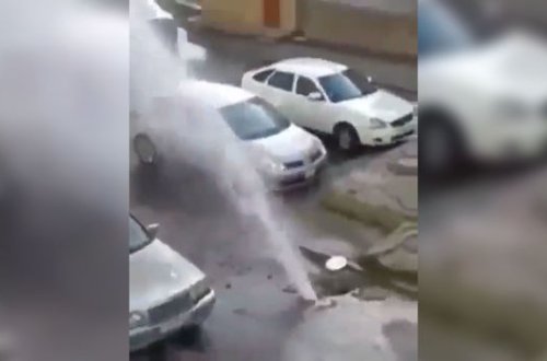 Bakıda qəza: Küçələri su basdı - VİDEO