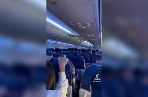 Nasazlıq səbəbindən təcili eniş edən təyyarədə qorxulu anlar - VİDEO