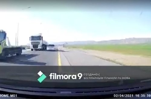 На дороге Халдан-Шеки водитель чудом избежал аварии - ВИДЕО