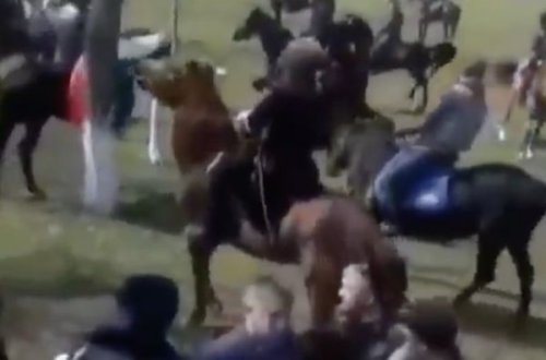 В Дагестане остановили конный поход чеченцев, кричащих 