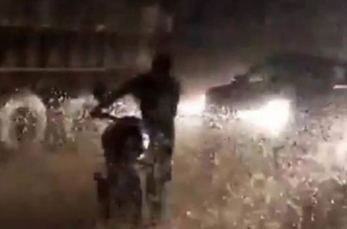 Hindistanda həşərat sürüsü yolda tıxac yaradıb – VİDEO