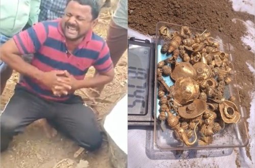 Həyətində xəzinə tapan kişini isterik qəhqəhə tutdu - FOTO/VİDEO