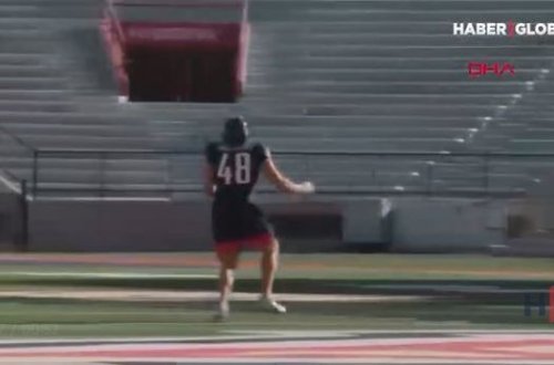 Helikopterdən atılan topu tutmaqla rekorda imza atdı – VİDEO