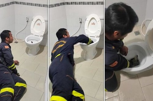 ŞOK: oturduğu unitazdan iki metrlik İLAN ÇIXDI! - FOTO-VİDEO