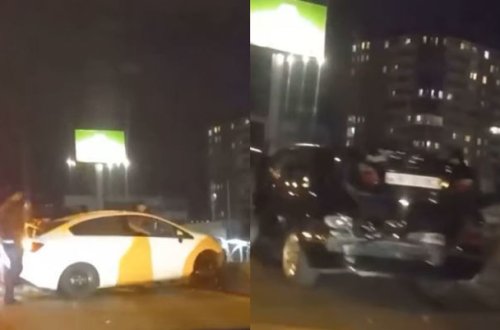 Цепная авария в Баку: столкнулись пять автомобилей - ВИДЕО