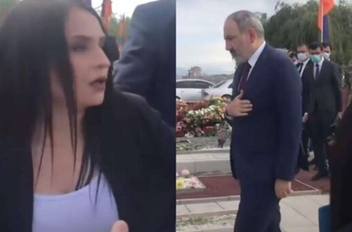 Paşinyan məzarlıqda pis vəziyyətə düşdü - Qarşısında gənc xanımı görüncə...- VİDEO