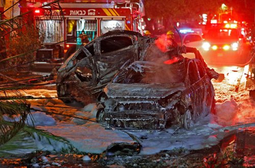 Raket zərbələrindən sonra İsraildə yaranan mənzərə - Video