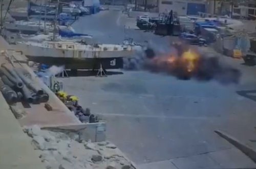 İsrailin liman şəhəri raket atəşinə tutulub - VİDEO