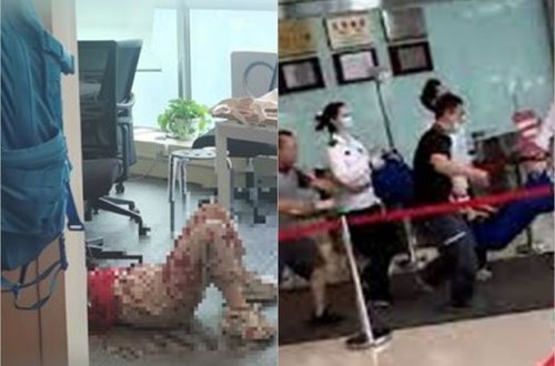 Çində bıçaqlı qadın ətrafında olanlara hücum edib - VİDEO