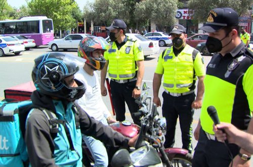 Sumqayıtda yol polisi reyd keçirib: Moped sürücüləri cərimələndi - FOTO/VİDEO