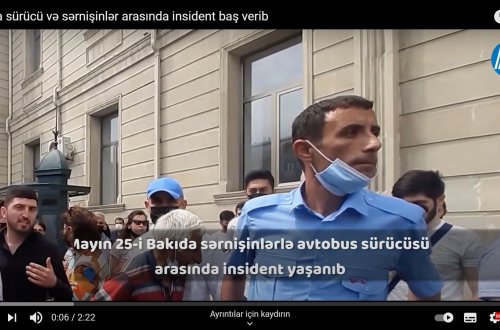 Baku Bus sürücüsü sərnişinləri yolda qoyub - VİDEO