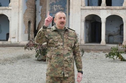 Prezident Ağdam şəhərinin bərpasının təməl daşının qoyulması mərasimində iştirak edib