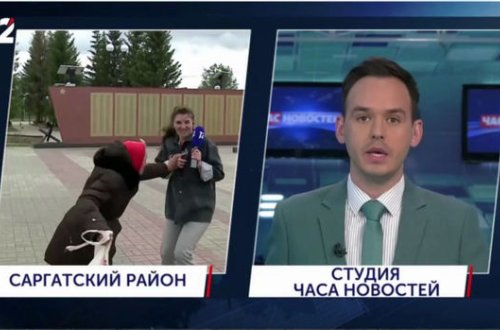 Yaşlı nənə canlı yayımda aparıcıya hücum çəkdi – VİDEO