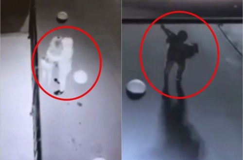 Yoldan keçən qadını yarımcan olana qədər döydü - VİDEO