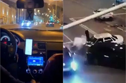 Qəzaya düşdükləri anı lentə aldılar - VİDEO