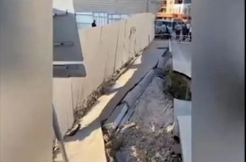Bakıda yol çökdü, qaz kəməri deformasiyaya uğradı — VİDEO
