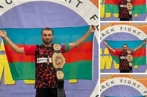 Azərbaycanlı idmançı erməni əsilli rəqibinə qalib gəlib kəmər qazandı - FOTO