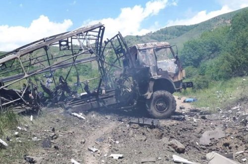 Jurnalistlərin minaya düşdüyü yerdən dron görüntüləri (VİDEO)