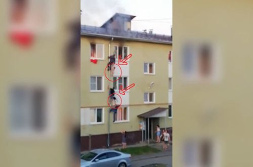 Qonşular əl birliyi ilə yanğının ortasından uşaqları xilas etdilər - VİDEO