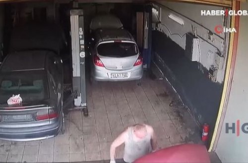 Radiatorun qaynar suyu ustanın üzünə sıçradı - VİDEO