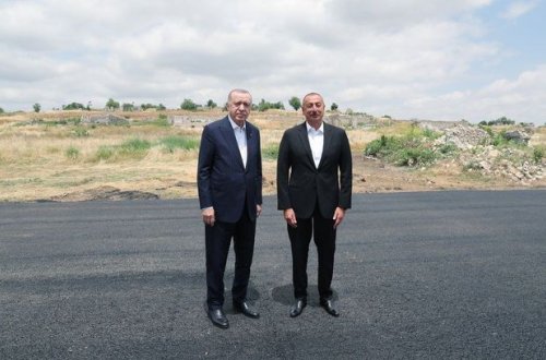 Президент Ильхам Алиев встретил Эрдогана в Физулинском районе - ФОТО