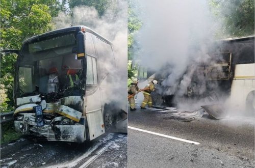 Rusiyada uşaqlarla dolu avtobuslar toqquşdu: 15 nəfər yaralandı - FOTO/VİDEO