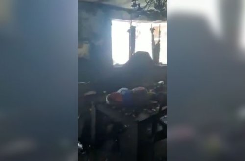 Yasamalda yanan evin daxilindən görüntülər - VİDEO