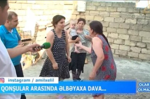 Bakıda qonşular arasında əlbəyaxa dava - VİDEO