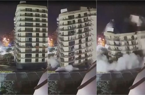 Floridada çökən binanın qalan hissəsi partladıldı - VİDEO
