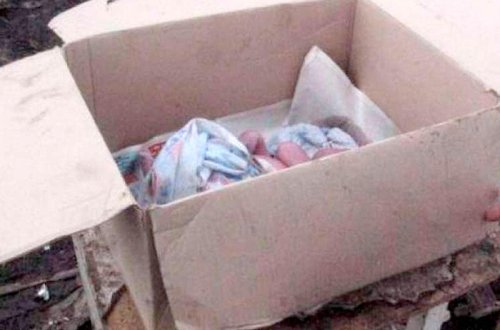 Sumqayıtda zibil qabına atılan uşağın FOTOsu