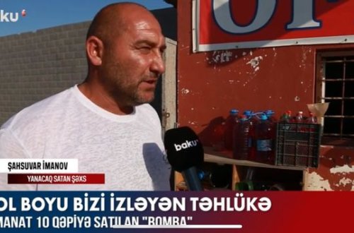 Nardaran yolunda satılan “bomba” - VİDEO