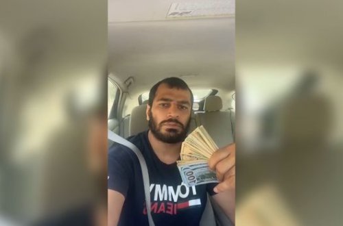 Məşhur azərbaycanlı cüdoçu bu dəfə dollarla özünü yellədi - VİDEO