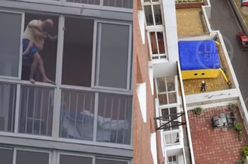 Ata 3 yaşlı uşağını qucağına alıb intihar etmək istədi - VİDEO