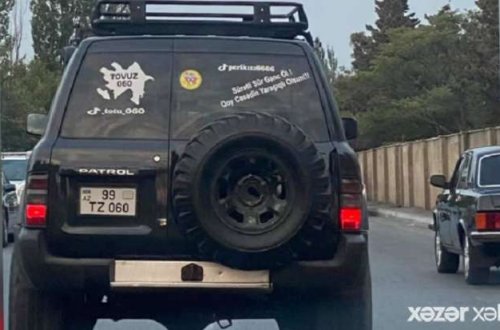 Sürücü avtomobilinə yazdığı şüarla gəncləri ÖLÜMƏ ÇAĞIRIR - VİDEO